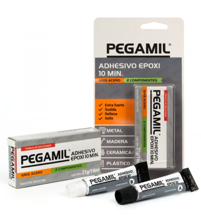 Pegamil Adhesivo Epoxi 10 Min - Gris Acero 14ml