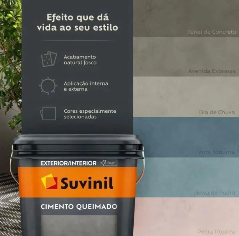 Cemento Quemado Suvinil 5kg + Llana Premium Rollingdog