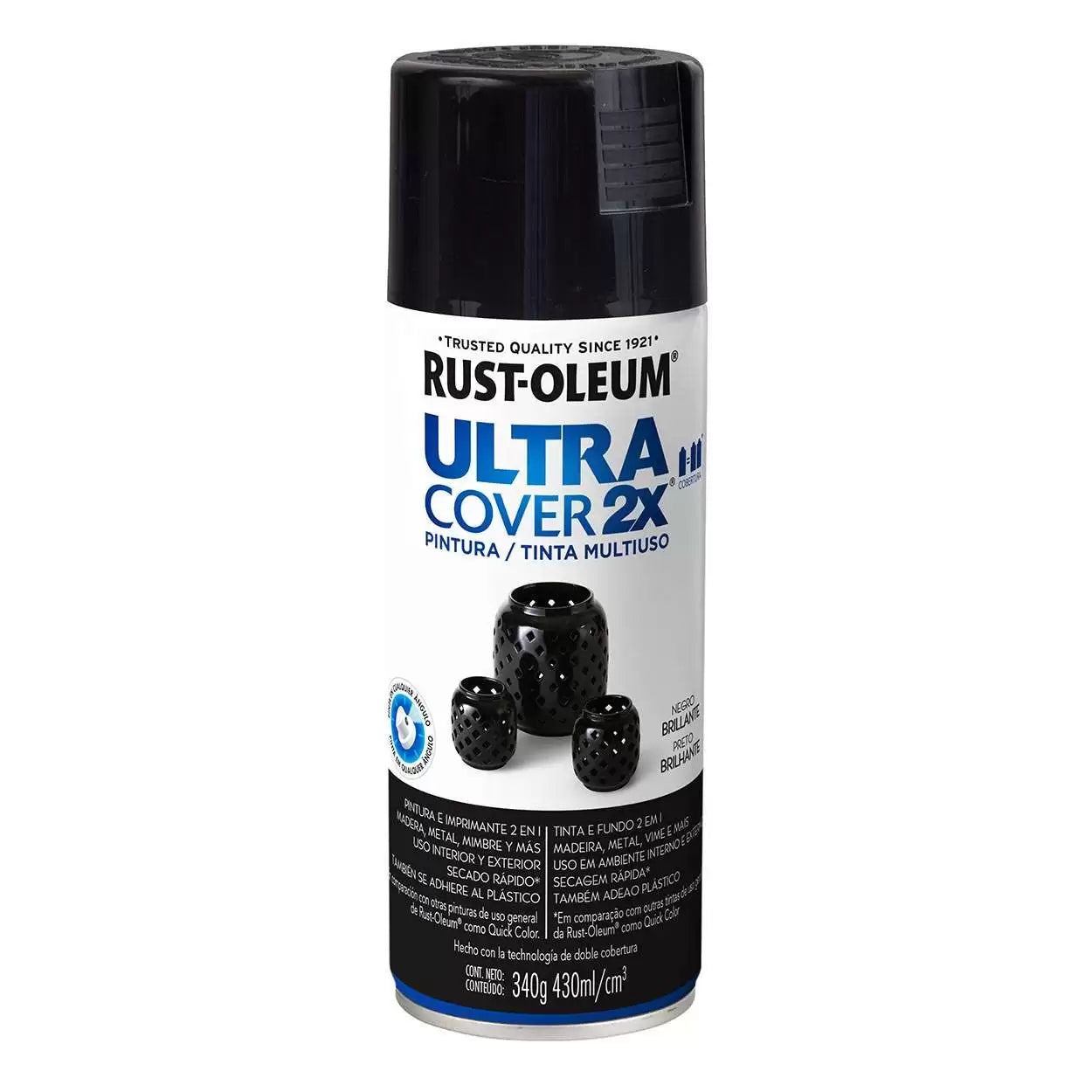 Rust Oleum Esmalte ultra cover Negro Brillante 430 Ml