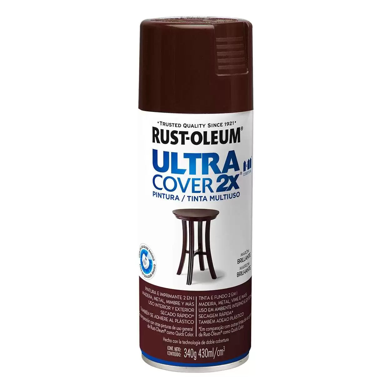 Rust Oleum Esmalte ultra cover Marron Brillante 430 Ml