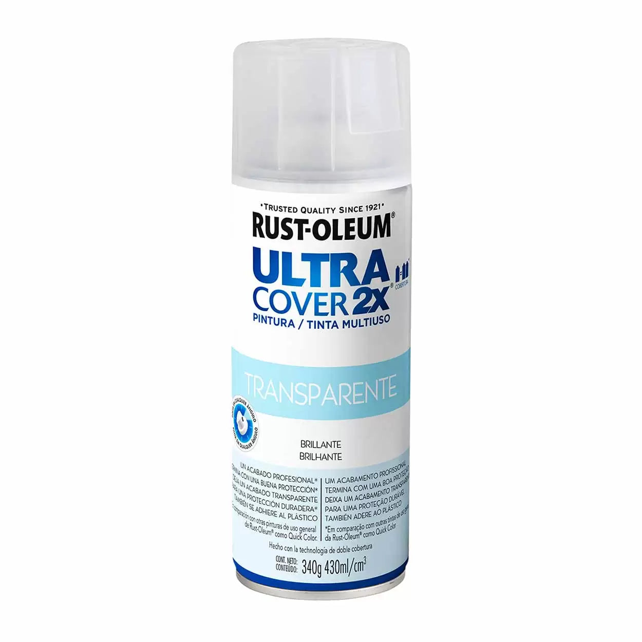 Rust Oleum Esmalte ultra cover Barniz Transparente Brillante 430 Ml