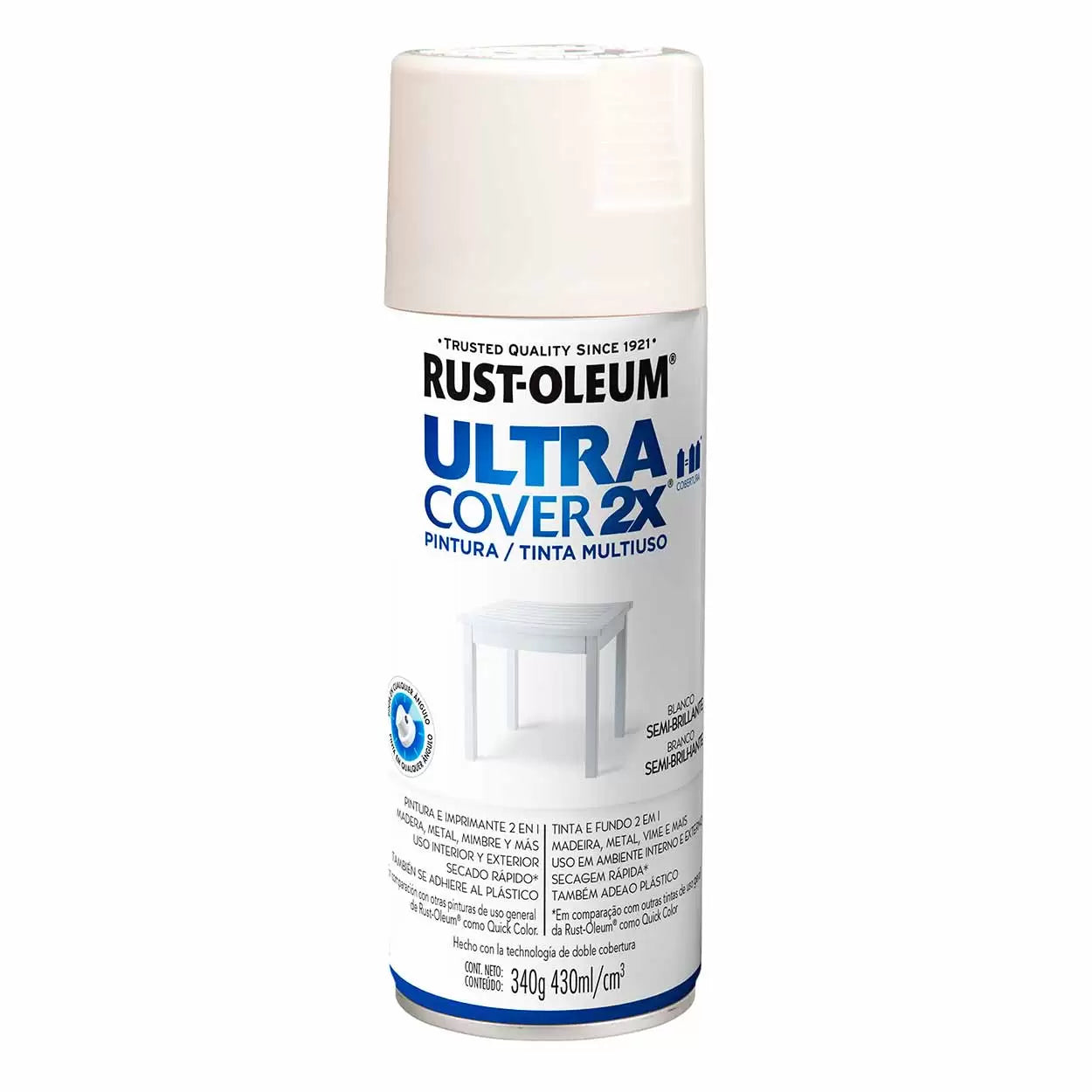 Rust Oleum Esmalte ultra cover Blanco Satinado 430 Ml