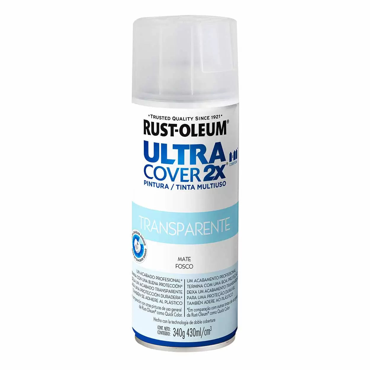 Rust Oleum Esmalte ultra cover Barniz Transparente Mate 430 Ml