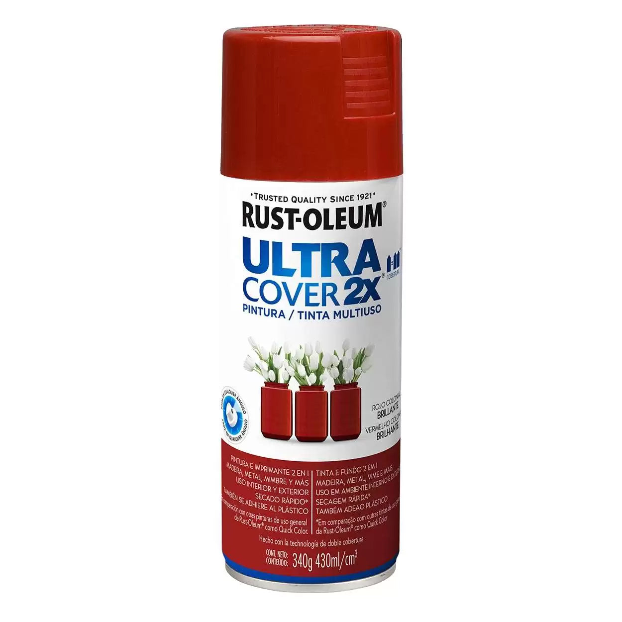 Rust Oleum Esmalte ultra cover Rojo Colonial Brillante 430 Ml