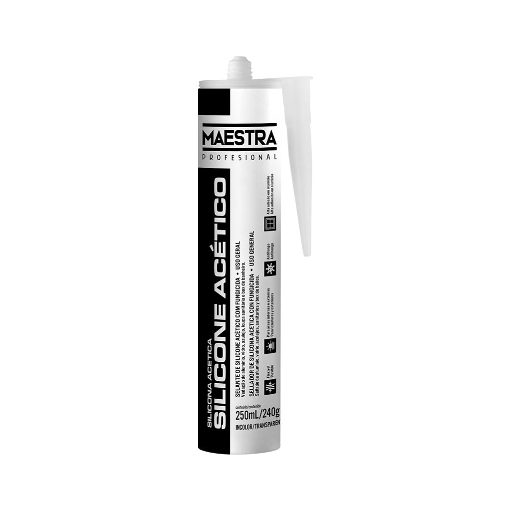 Maestra Silicona Acética Profesional Transparente Cart. 280ml / 240gr