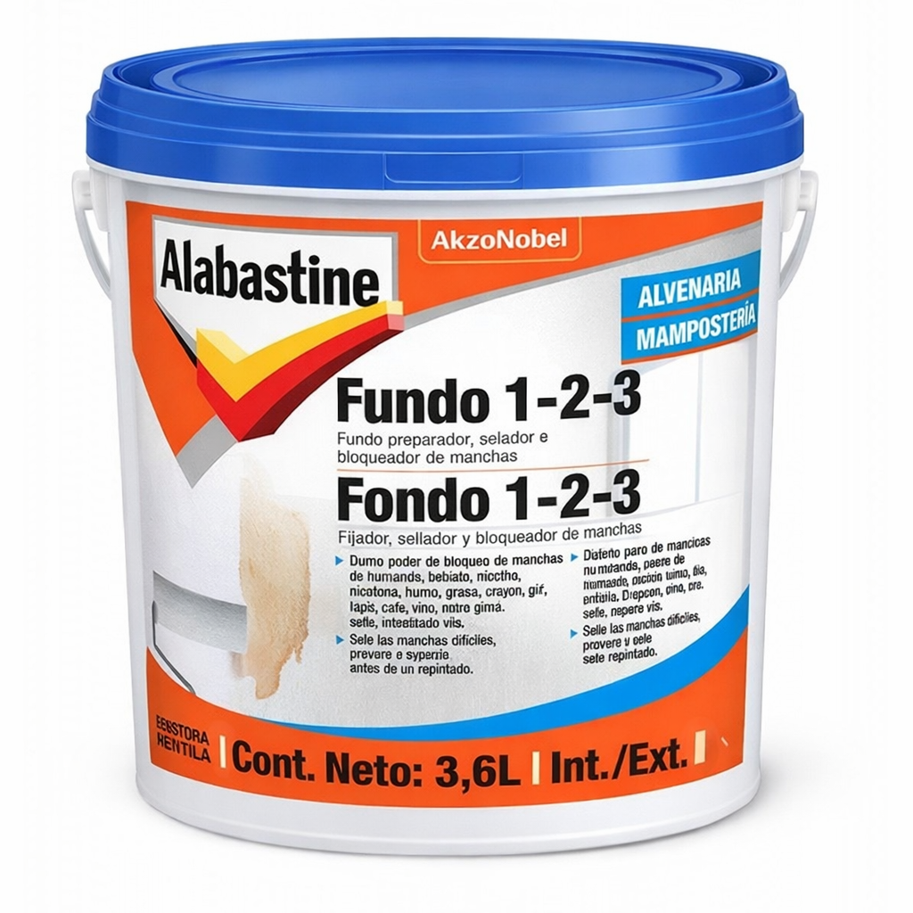 Fondo Alabastine 1-2-3 Fija Sella Y Bloquea 3.6L Blanco