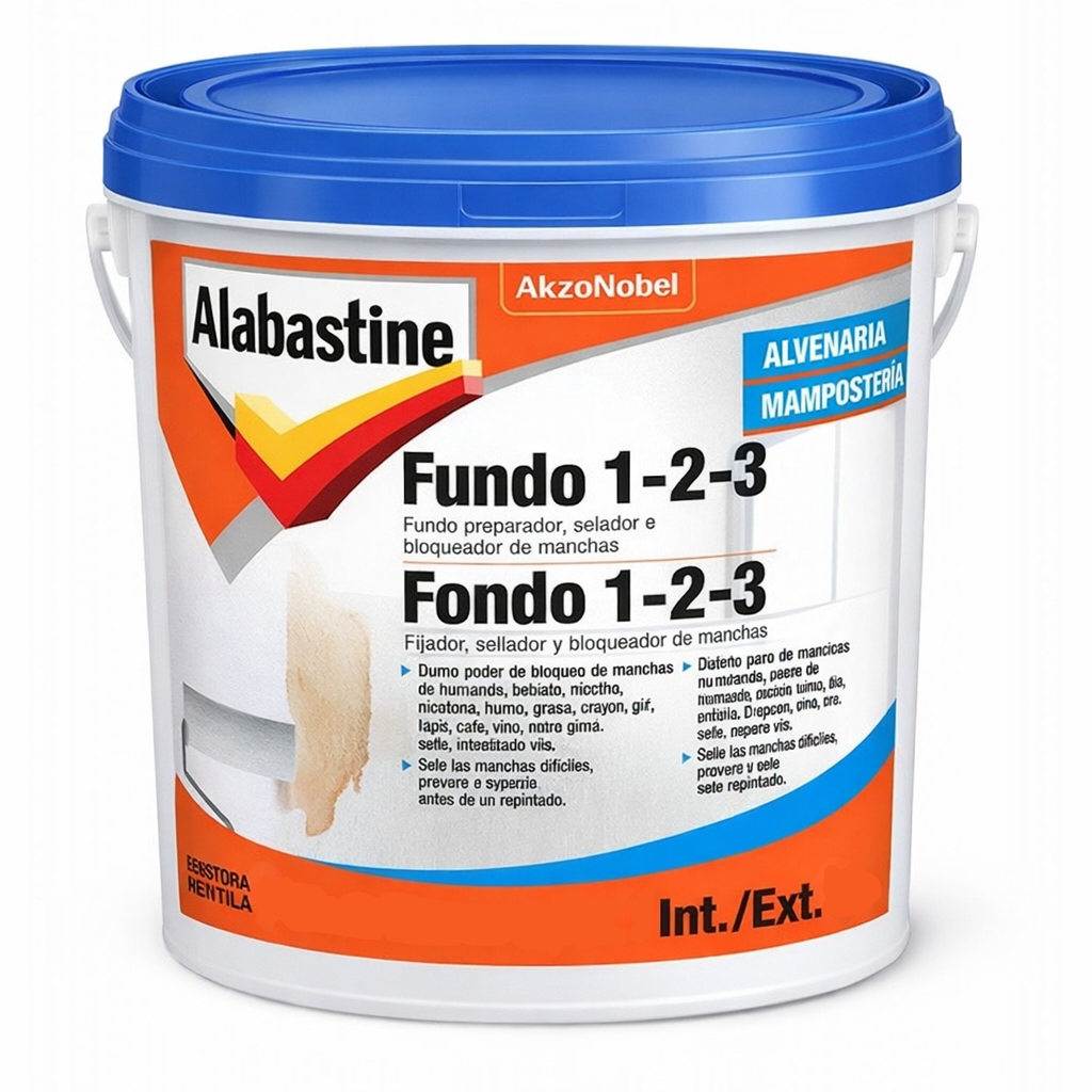 Fondo Alabastine 1-2-3 Fija Sella Y Bloquea 0.9L Blanco