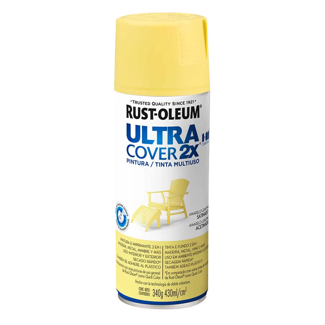 Rust Oleum Esmalte ultra cover Amarillo Limon Satinado 430 Ml