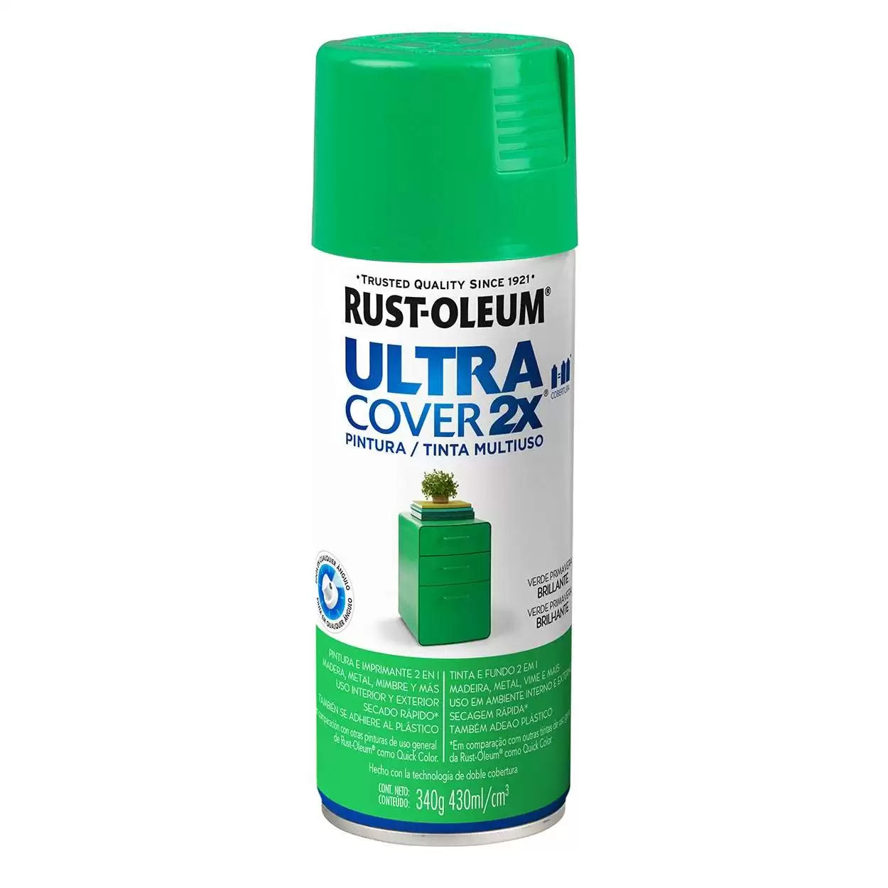 Rust Oleum Esmalte ultra cover Verde Primavera Brillante 430 Ml