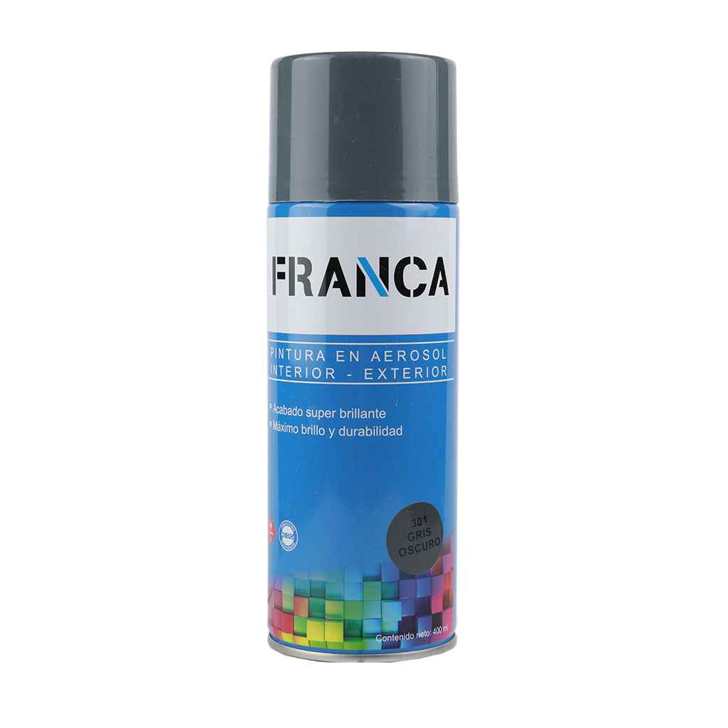 Franca Esmalte Aerosol Gris Oscuro Brillante 400ml