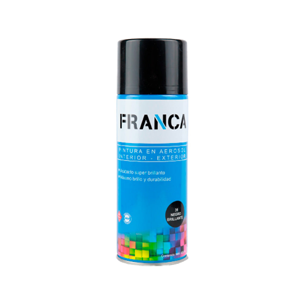 Franca Esmalte Aerosol Negro Brillante 400ml