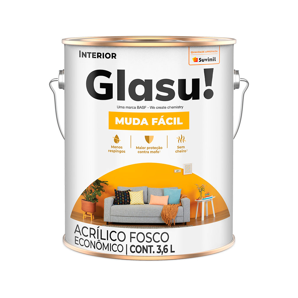 Glasu Latex Acrílico Para Interiores De Alto Rendimiento 3.6 Litros