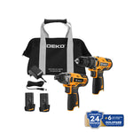 Deko Combo Taladro C/Perc.10mm y Atorn.Impact.12V C/Bat. y Carg.