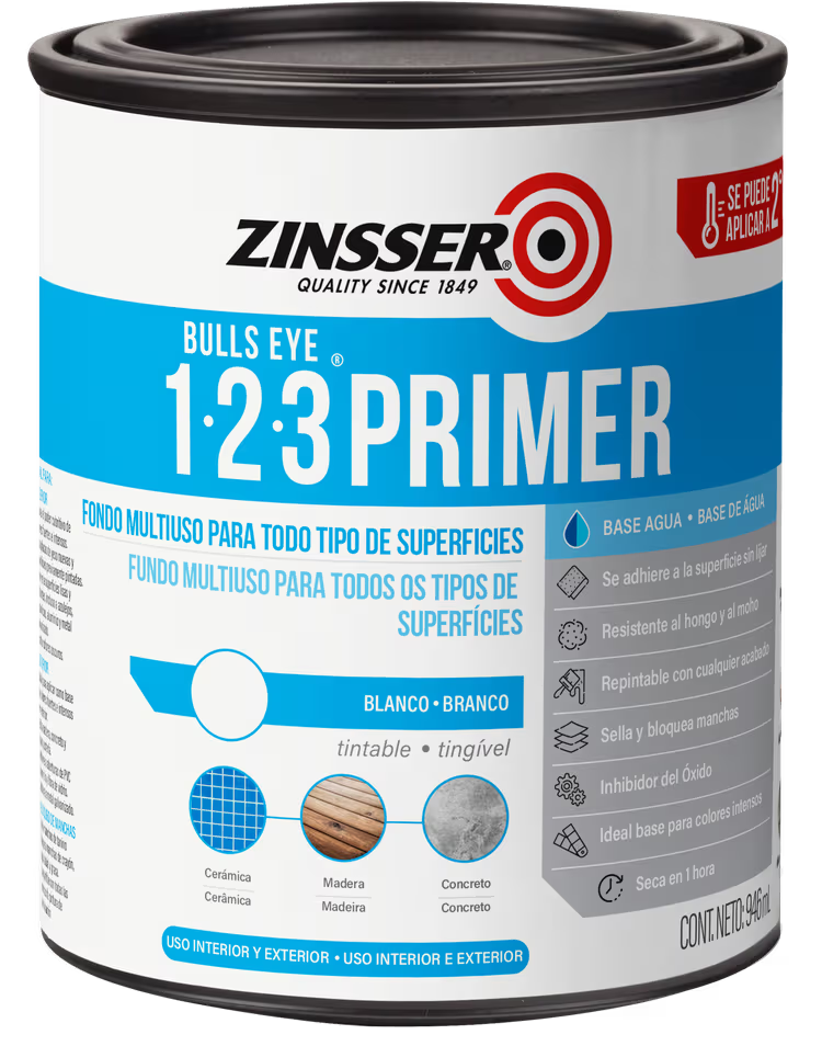 Zinsser Primer 1-2-3 Base Agua Blanco 3.785 Lts.