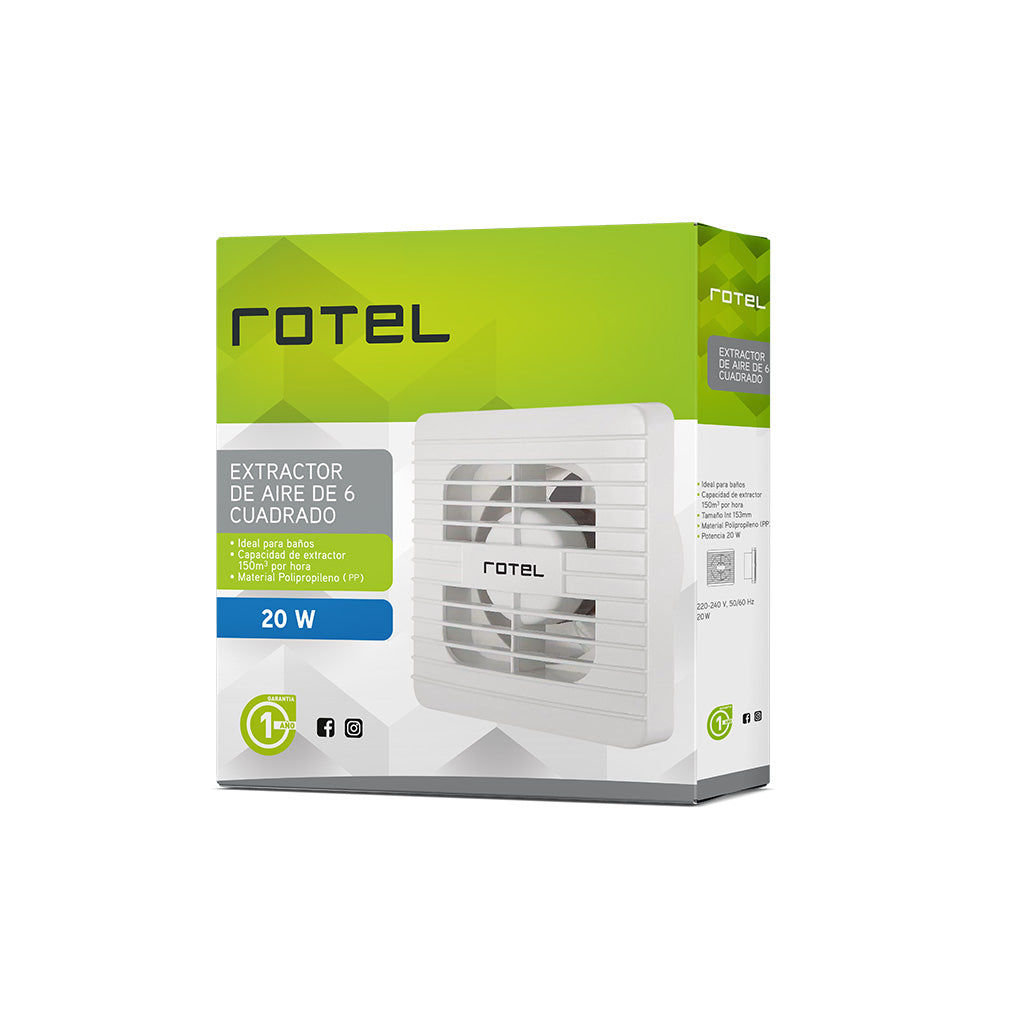 Rotel Extractor De Aire Para Baño 6"