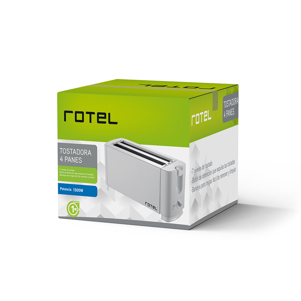 Rotel Tostadora Blanca 4 Panes