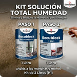 Kit de Recublock Antihumedad 1 Litro + Recublock Latex 3 en 1 Antimanchas 1 Litro
