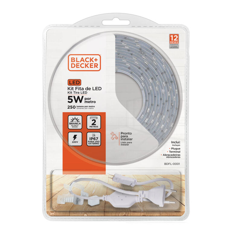 Black y Decker Kit de Cinta Led 5W 2 Mts Fria