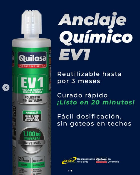 Quilosa Anclaje Químico Poliester EV1 300 ml