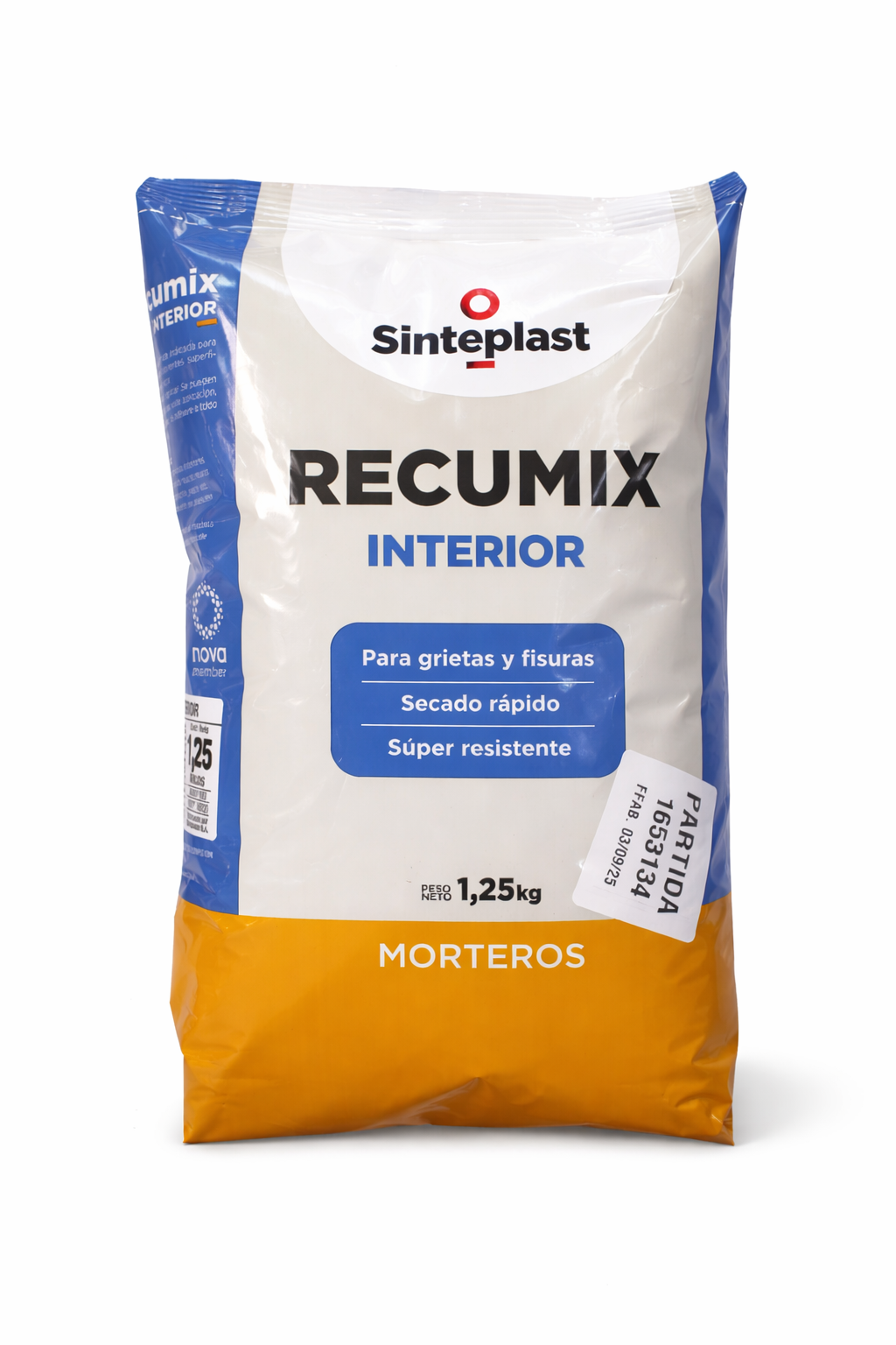 Mezcla ceméntica RECUMIX INTERIOR SINTEPLAST 1,5kg