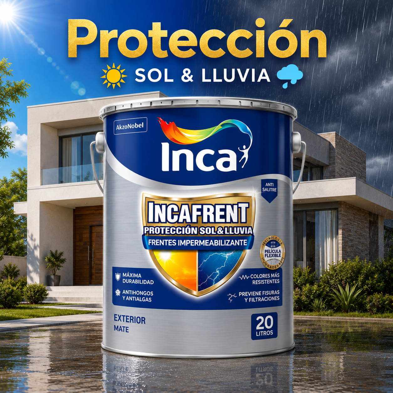 Incafrent Fachadas y Muros Blanco 20 Litros
