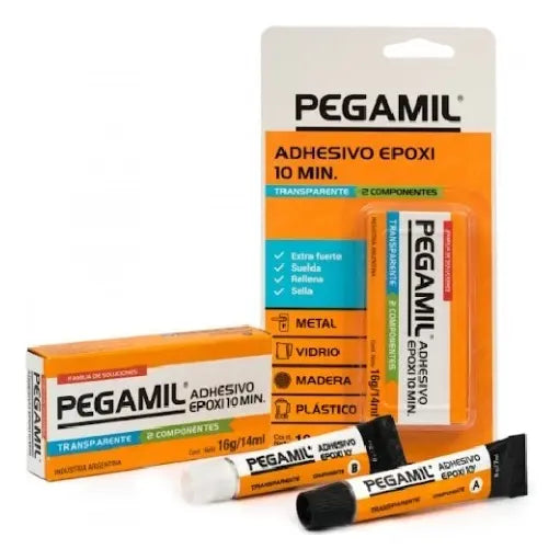 Pegamil Adhesivo Epoxi 10min - Transparente 2 Componentes 16g/14ml