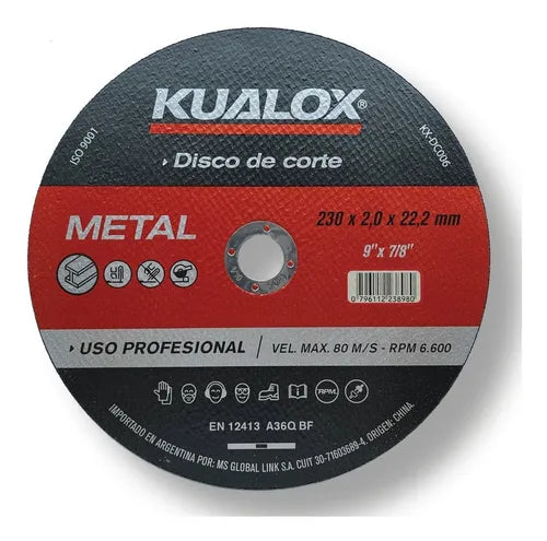 KUALOX DISCO CORTE INOX+METAL 9" 230X2