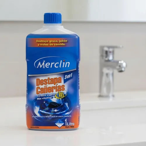 Destapa Cañerías MERCLIN 1 Litro Formula en gel