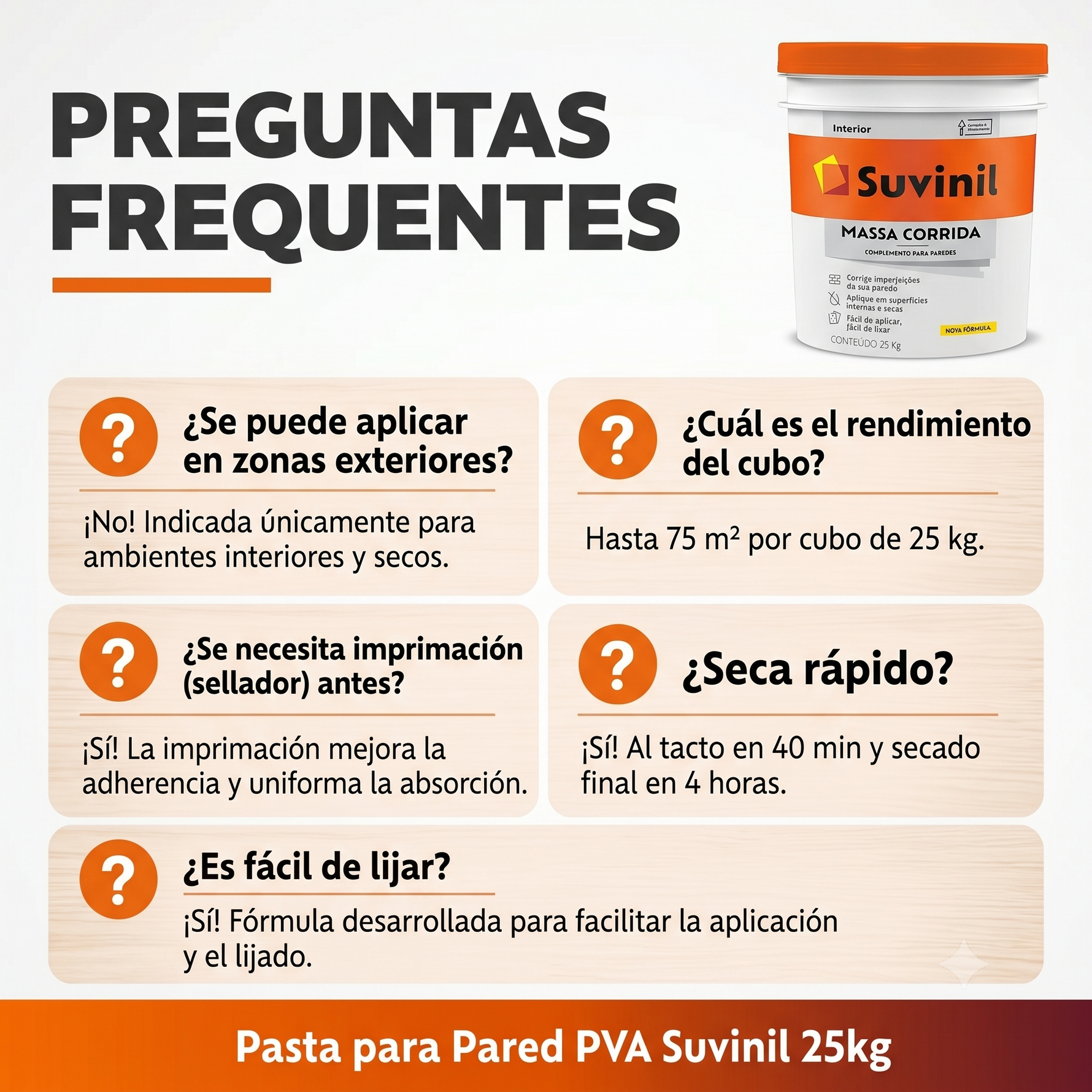 Suvinil Massa Corrida Enduido Interior Premium 25 kgs