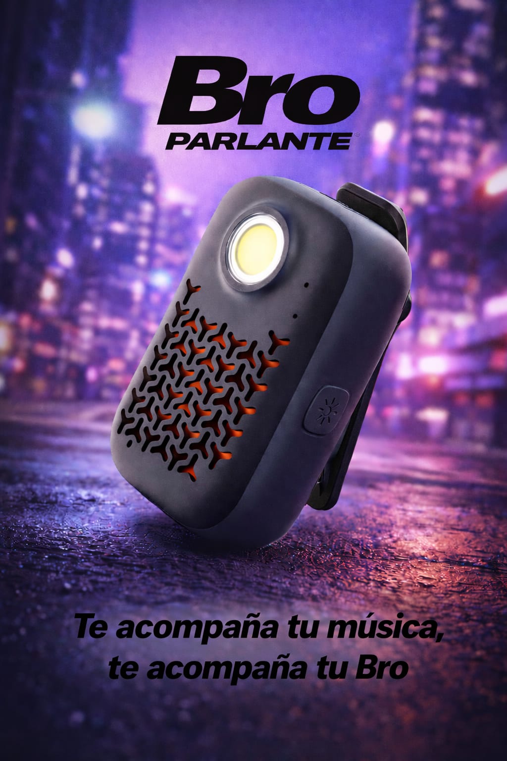 Bro Mini Parlante Clic Bluetooth 5.4 Impermeable Ipx67 Linterna