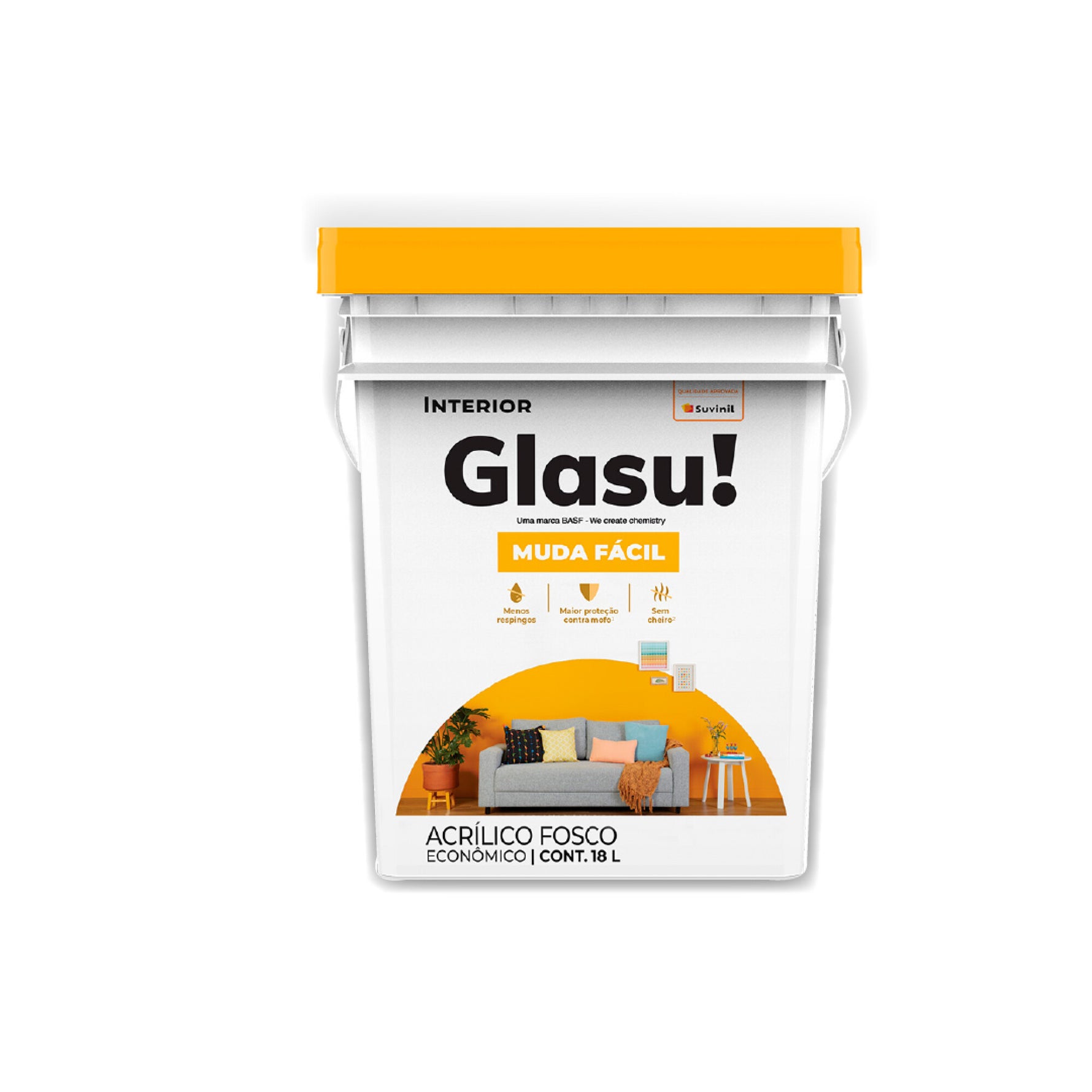 Glasu Latex Acrílico Para Interiores De Alto Rendimiento 20 Litros