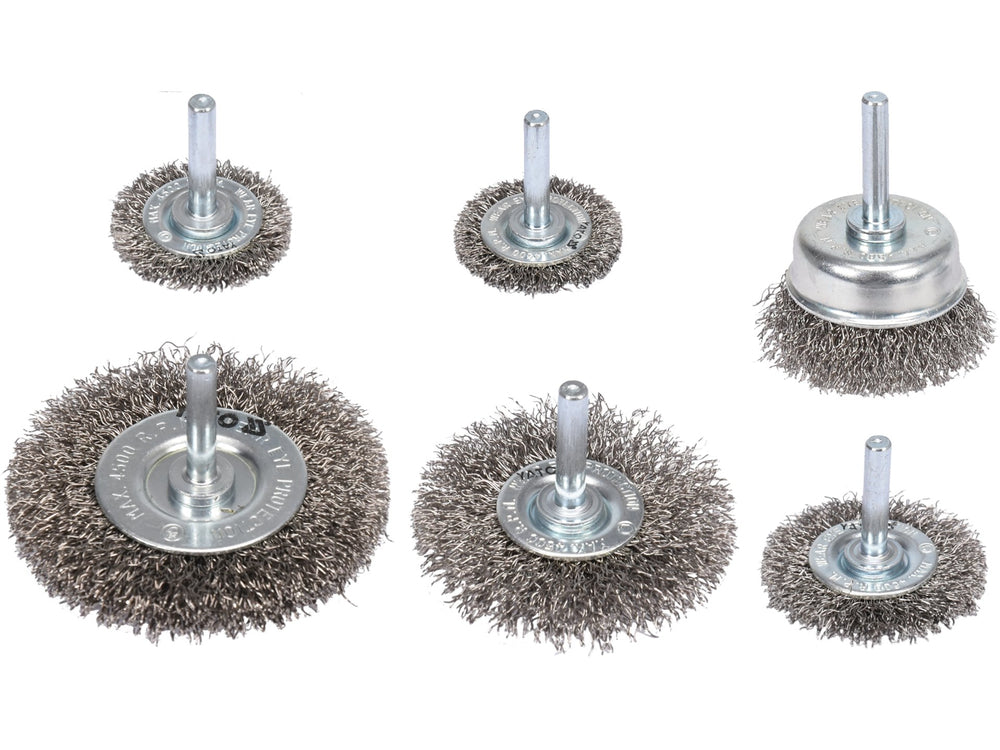 Yato Juego 6Pz. Cepillos Alambre INOX P/Taladro 6mm YT-47593