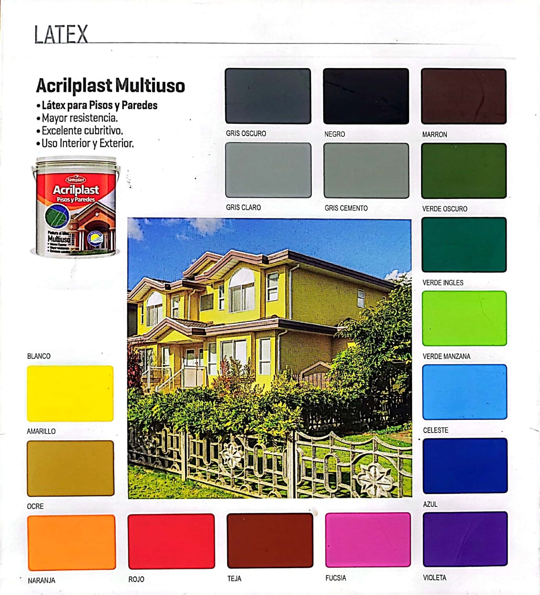 Acriplast Sinteplast Pintura Pisos y paredes Verde Oscuro 10L